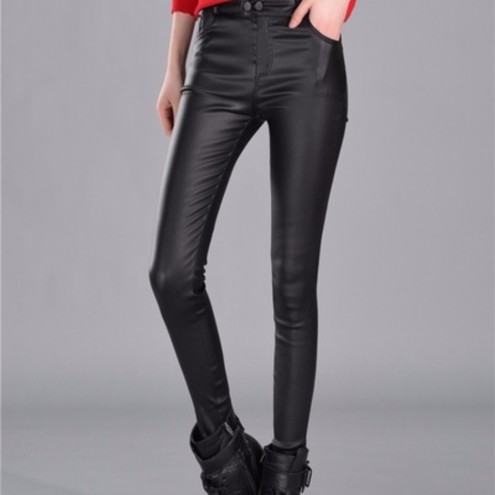 NWT Black faux leather pants🖤 - Picture 1 of 5